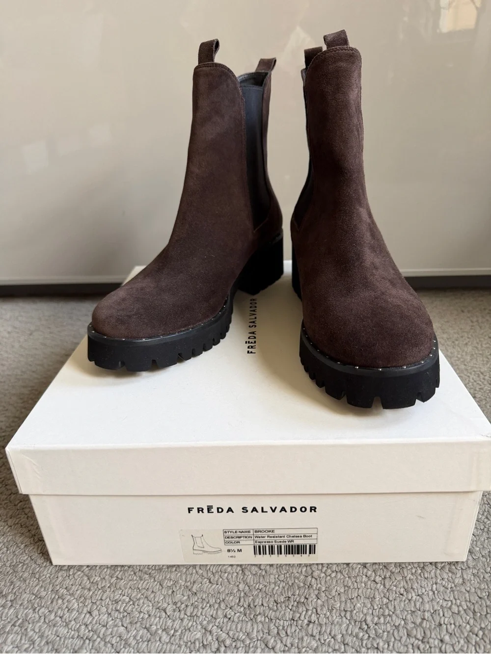 Freda Salvador Brooke Boot, Espresso Suede, 8.5, NWB - Picture 4 of 8